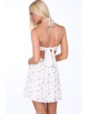 Cream tied flower dress ZZ393 - Online store - Boutique